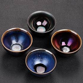 建盏茶杯主人杯四色杯陶瓷品茗杯蓝麒麟百花油滴禅定窑变天目茶盏