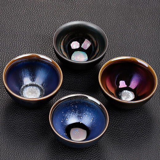 建盏茶杯主人杯四色杯陶瓷品茗杯蓝麒麟百花油滴禅定窑变天目茶盏 商品图0