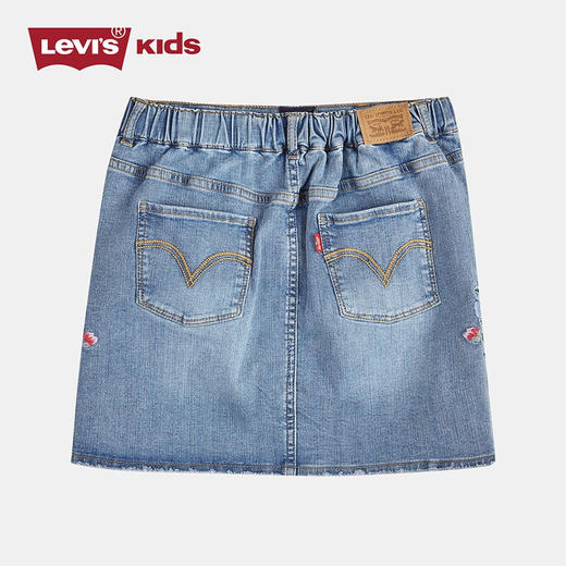 Levi's 李维斯 童装女童短裙夏季新款儿童牛仔裙子牛仔半裙 尼罗蓝 LV2022114 商品图2