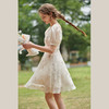 欧芮儿绣花连衣裙夏2021新款收腰显瘦大方领泡泡袖气质优雅网纱裙 商品缩略图2
