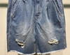212117002 坚持我的/jasonwood 2021年春季女款 破洞宽松牛仔短裤 商品缩略图1