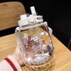 【双饮带吸管水瓶】可爱学生水壶居家日用餐饮用具塑料大容量布丁水杯子女 商品缩略图12