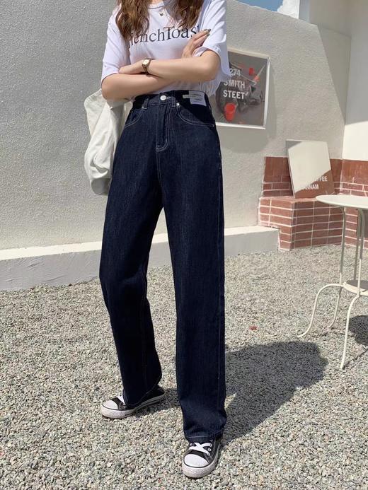 【百图 lulu定制】【超辣长腿裤】全棉 直筒阔腿牛仔裤 宽松直筒裤 商品图7