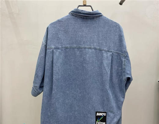 Jasonwood/坚持我的 夏季新款浅蓝色牛仔短袖衬衫男女291905102 商品图1