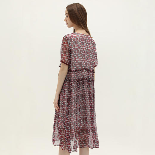 丁摩 桑蚕丝连衣裙碎花飘逸裙子真丝连衣裙Q121147 商品图3