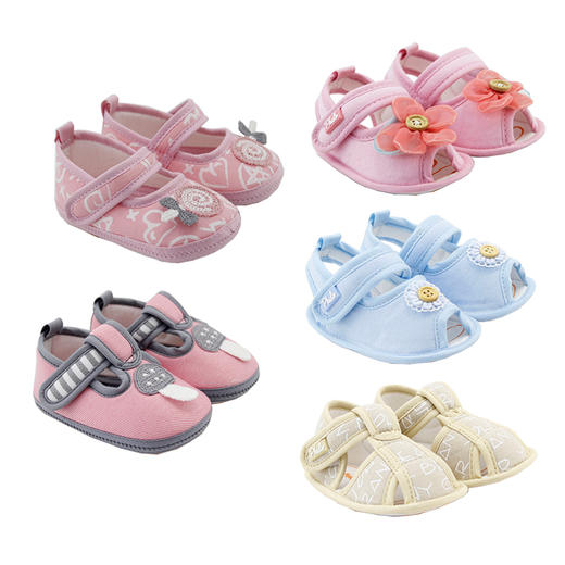 比士尼童鞋秋冬款宝宝步前鞋学步鞋男宝女宝软底布鞋魔术贴 商品图0