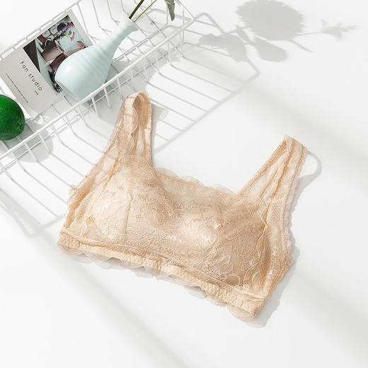 TG-TG02S076薄款真丝抹胸式无钢圈文胸防走光裹胸性感蕾丝胸罩桑蚕丝内衣 商品图5