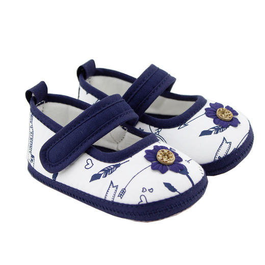 比士尼春款P字系列婴幼儿宝宝步前鞋男宝女宝软底纯棉布鞋 商品图3