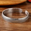 银S999编织麻绳复古心经情侣手镯开口可调节银镯子 商品缩略图1
