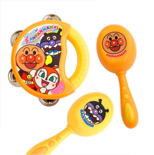日本面包超人进口婴幼儿摇铃鼓铃沙锤快板响板儿童宝宝手摇玩具 商品图0