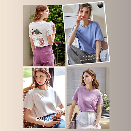 欧芮儿白色短袖T恤女2021夏新款宽松不对称荷叶边设计感针织上衣 商品图3