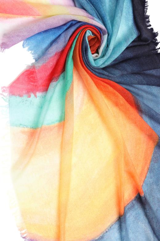  羊绒印花艺术披肩王孙游系列 SJF93P579D 商品图1