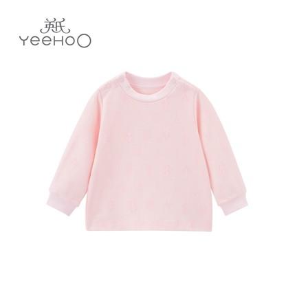 英氏-内衣类（秋）C9粉树叶提花和蛤 婴儿粉 商品图3