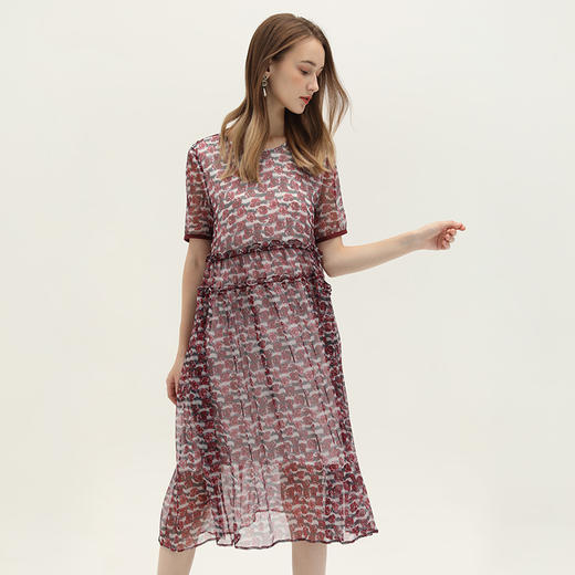 丁摩 桑蚕丝连衣裙碎花飘逸裙子真丝连衣裙Q121147 商品图1