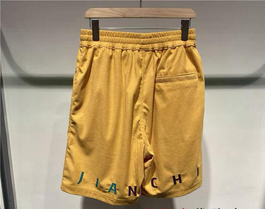 Jasonwood/坚持我的 夏季字母刺绣宽松灯芯绒休闲短裤男211018001 商品图2