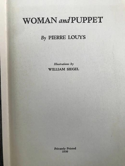 限量版 1930年 皮埃尔·卢维《女人与木偶》 威廉·西格尔8幅插图 精装18开 商品图4
