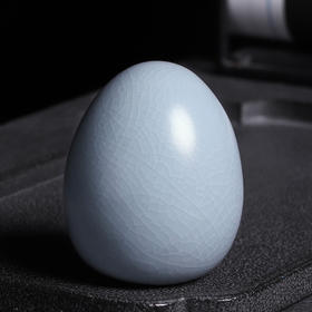 汝窑蛋形陶瓷茶宠个性创意可爱茶具配件摆设装饰品茶玩茶台小摆件