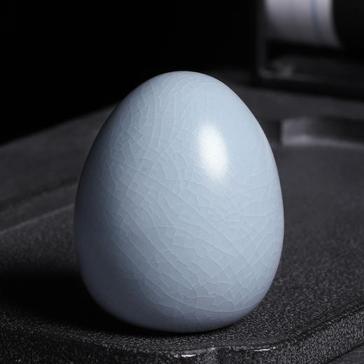 汝窑蛋形陶瓷茶宠个性创意可爱茶具配件摆设装饰品茶玩茶台小摆件 商品图0