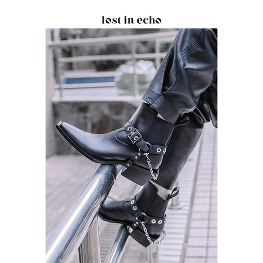 【微瑕疵不退不换】Howdare ! Woman X  lost in echo 金属扣气眼切尔西短靴 商品图0