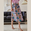 欧芮儿紫色半身裙2021新款夏高腰显瘦手绘印花设计感优雅A字伞裙 商品缩略图0