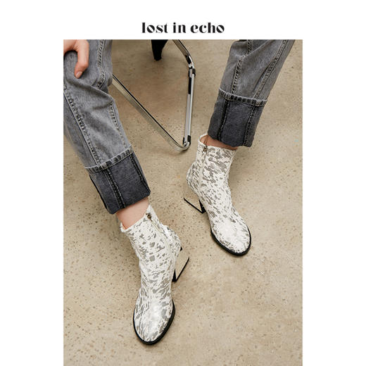 【微瑕疵不退不换】lost in echo设计师原创 简约刀锋头短靴 黑色 商品图4