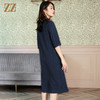 佐尔美夏季新款国风中袖复古优雅桑蚕丝真丝连衣裙E12LS62 商品缩略图1