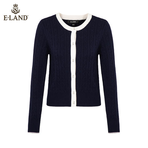 衣恋	学院甜美简约弹力针织长袖开衫 EECKB38C1C 商品图4