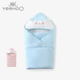 英氏婴儿连帽抱被新品大包被夹棉加厚盖被防惊跳襁褓YEBAJ31016A YEBAJ31018A