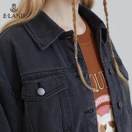 衣恋	宽松时髦复古短款长袖牛仔外套 EEJJB38C1M 商品图2