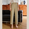 欧芮儿卡其色休闲裤女夏薄款2021新款高腰显瘦时髦经典洋气哈伦裤 商品缩略图2