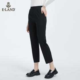 衣恋	时尚休闲宽松显瘦垂感黑色直筒西装裤 EETCB38H2M