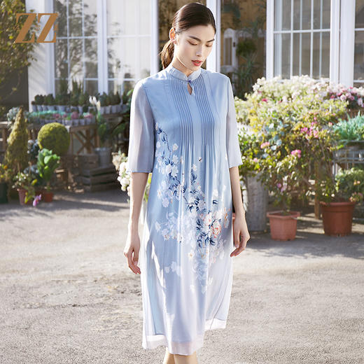 佐尔美夏款新款宽松古风桑蚕丝真丝连衣裙E12LS109 商品图3