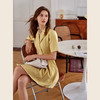 欧芮儿黄色连衣裙女2021新款收腰显瘦时尚不规则压轴西装式裙 商品缩略图0