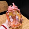 【双饮带吸管水瓶】可爱学生水壶居家日用餐饮用具塑料大容量布丁水杯子女 商品缩略图7