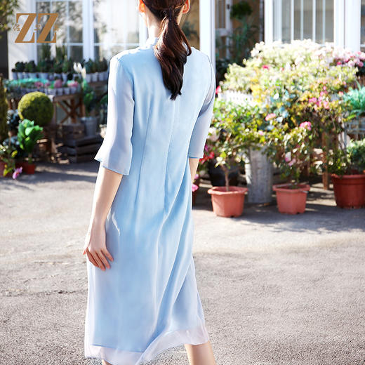 佐尔美夏款新款宽松古风桑蚕丝真丝连衣裙E12LS109 商品图4