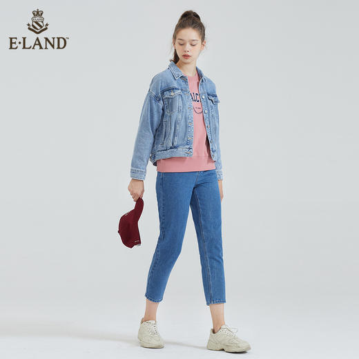 衣恋	宽松时髦复古短款长袖牛仔外套 EEJJB38C1M 商品图1