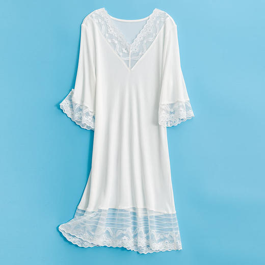 TG-TG03S119真丝吊带睡裙女夏季性感蕾丝薄款桑蚕丝睡衣女宽松外穿家居服 商品图6