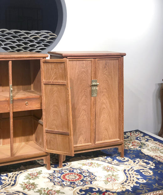 红桥红  家具严选  缅甸花梨（大果紫檀）【108明式素面 圆角柜】 商品图7