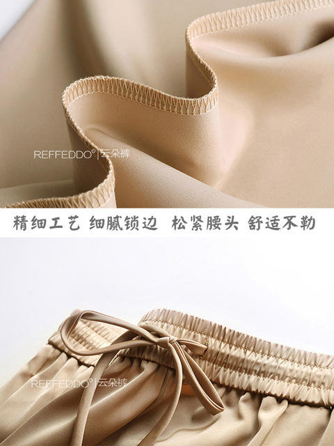 【服饰鞋包】丝滑牛奶裤 天丝云朵拖地裤 白色松紧腰高腰垂感阔腿裤空气裤女 商品图4