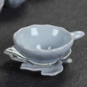 汝窑茶漏创意冰裂釉茶隔架子托家用陶瓷茶叶过滤器可养茶道零配件