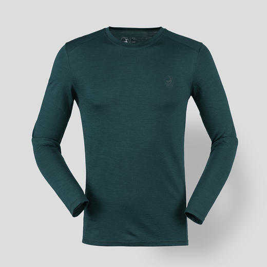 优极UG 男女款美丽诺羊毛长袖T恤 商品图2