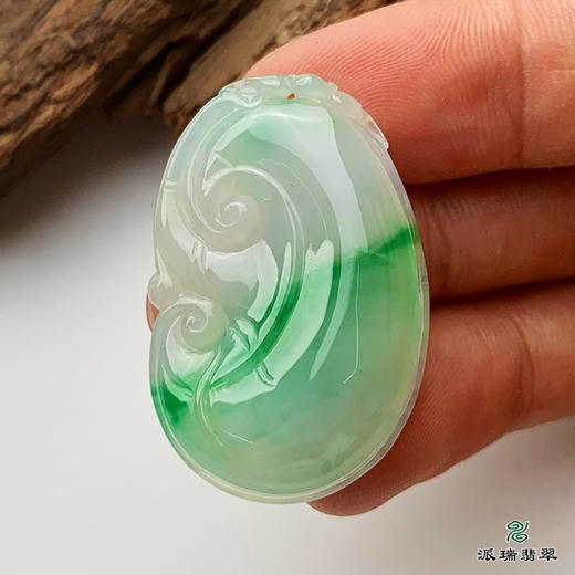 派瑞翡翠 翡翠挂件 冰糯种 绿色 商品图3