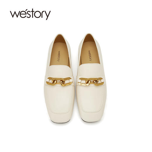westory2021秋季新款英伦气质风方头平底鞋S21CM71581 商品图3