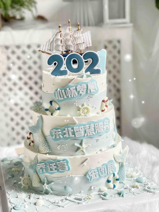 企业定制蛋糕，翻糖及巧克力装饰全部可食用，需提前48小时预订 商品图1