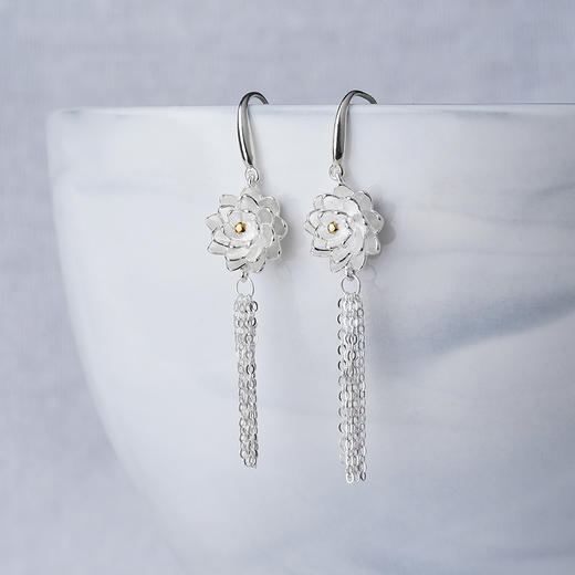 【莲花幕】子佩集S925银花丝耳环【QBEH011】荷花流苏2306 商品图4