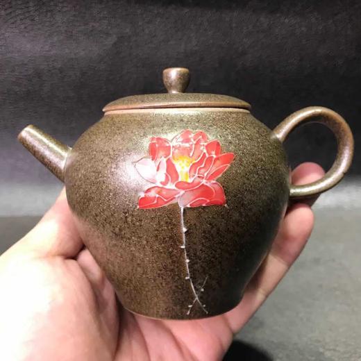 陶瓷茶具曜变茶壶个性创意荷花单壶过滤茶壶家用大容量功夫泡茶器 商品图1