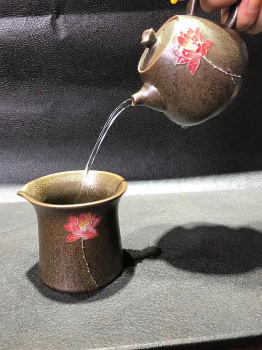 陶瓷茶具曜变茶壶个性创意荷花单壶过滤茶壶家用大容量功夫泡茶器 商品图4