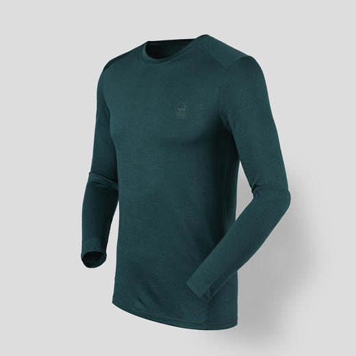 优极UG 男女款美丽诺羊毛长袖T恤 商品图3