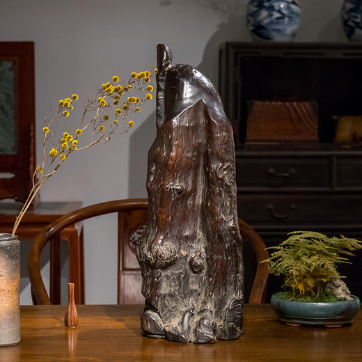 清代 龙眼木随形根雕寿星像 商品图2