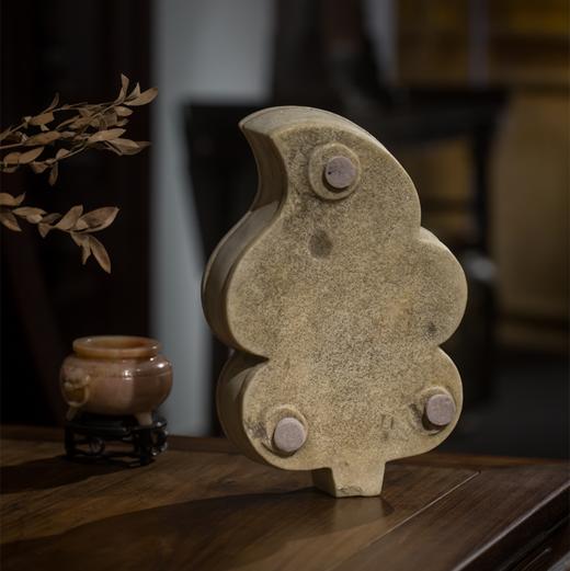 清代 汉白玉树叶形石盆 商品图4